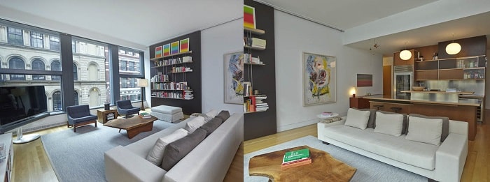 A picture of Daniel Radcliife's Soho Appartment.